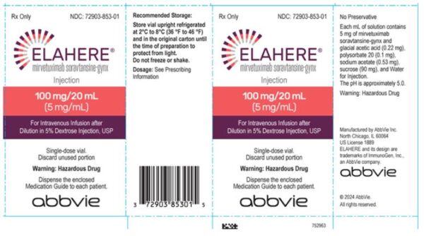 ELAHERE (mirvetuximab soravtansine-gynx) for Injection - Image 2